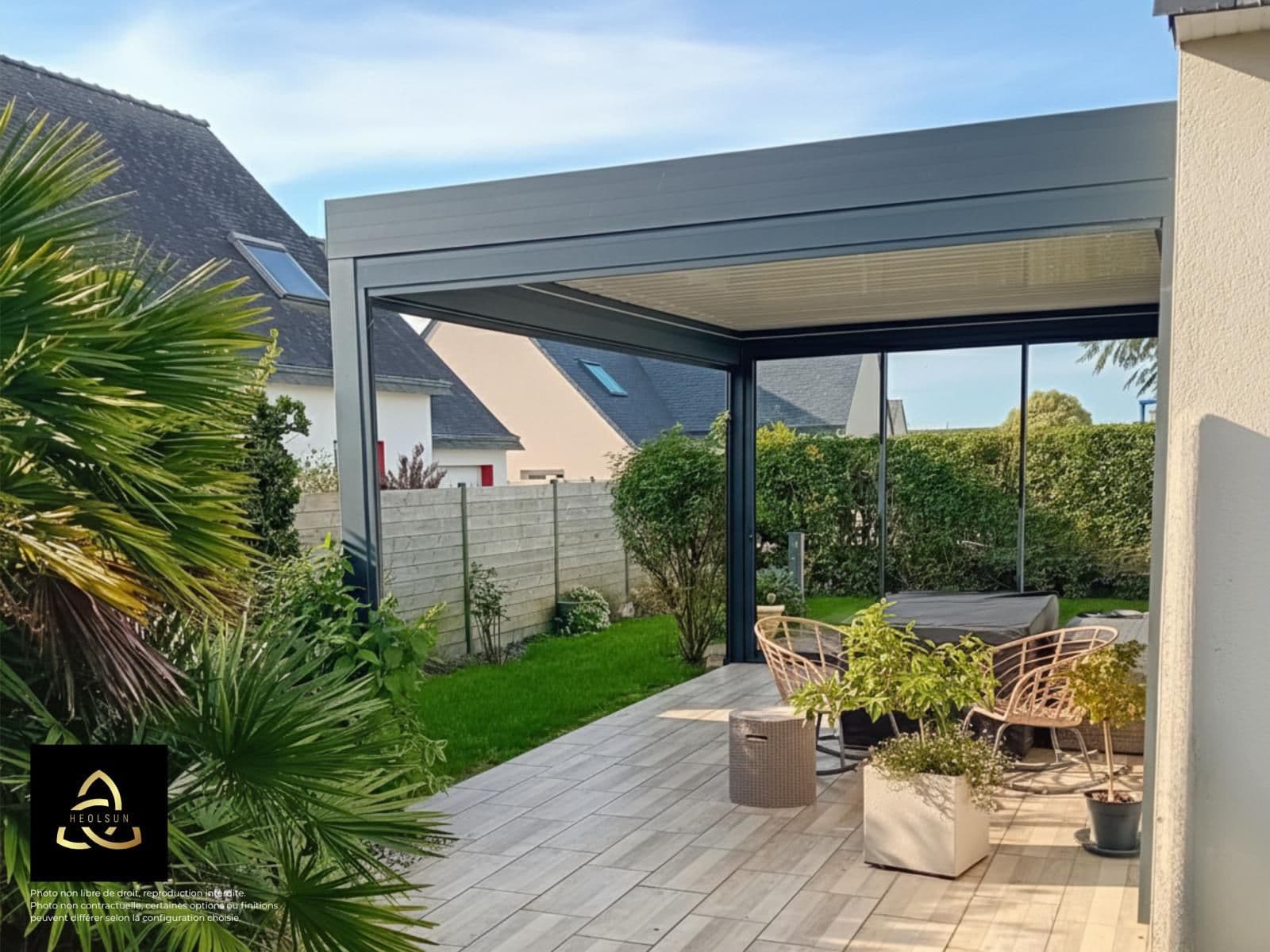 Pergola bioclimatique jardin